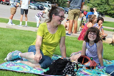 Lower school parent and student