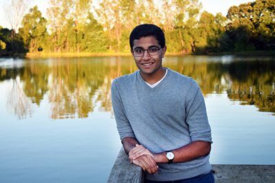 MPA Senior in front of a pond