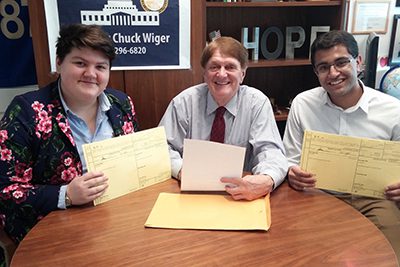 Students with state senator