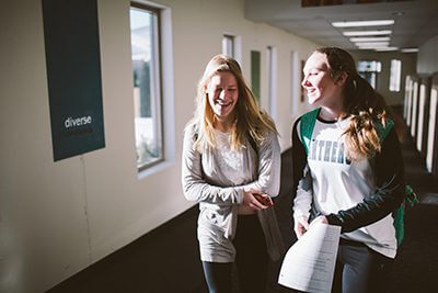 upper school students in hallway