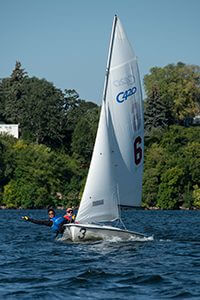 Two students sailing