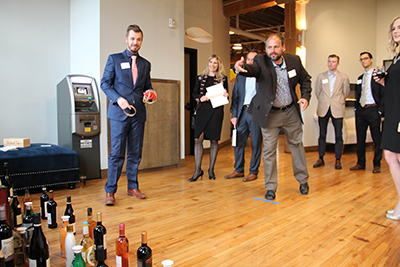 wine toss at the 2018 spring auction