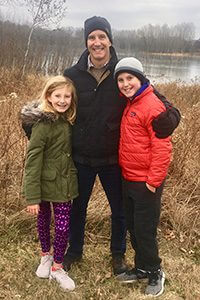 Bob King and his children, Grace and Sam