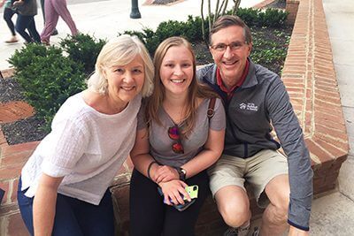 Karla and Peter Myers with their daughter Kelly