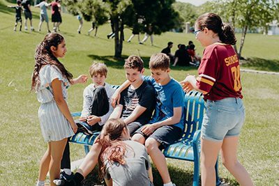 friends gathering at recess at mpa