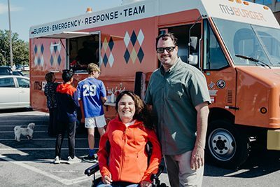 Mandy Abdo-Sheahan '92 with my burger truck