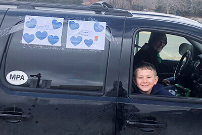 lower school family at school supplies pickup