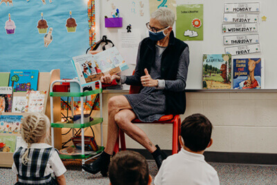 Prek listening to ms lachapelle read a story