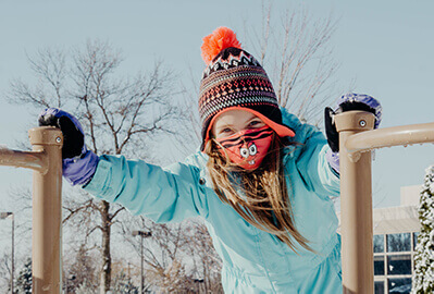 lower school student playing at recess