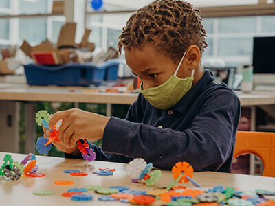 Second Grader in the Makerspace