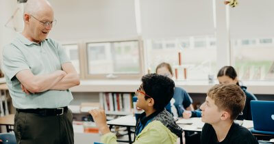 Mr. Ethier teaching math class