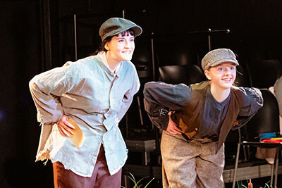 Upper School students acting during winter show.