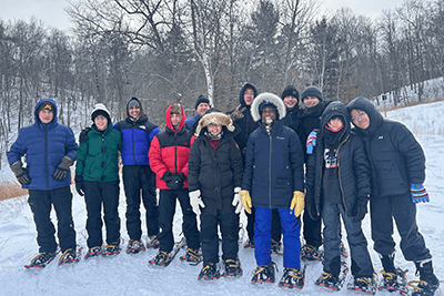 Upper School students visiting Deep Portage.