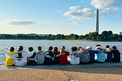 The seventh graders take in the view of Washington, D.C.