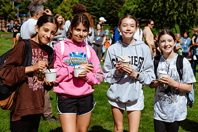 Middle School students at the Ice Cream Social. 
