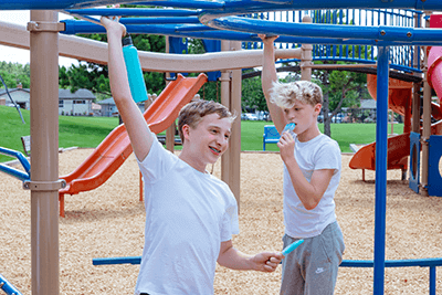 Middle School students enjoying time on the playground.