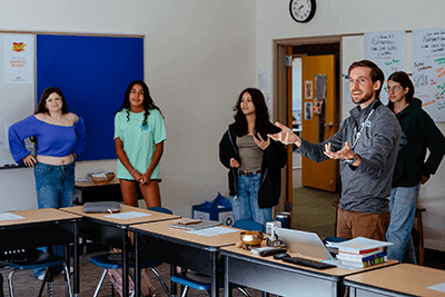 Students listening in an Upper School class.