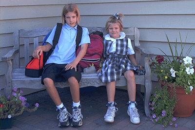 The Stacy's in the morning prior to school 