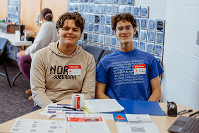 Upper School Students Working The Blood Drive