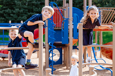 Two Lower School students on the MPA playground. 