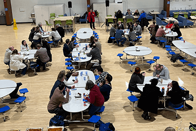 Parents enjoying trivia night at MPA. 