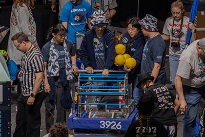 The MPArors robotics team at a competition.  